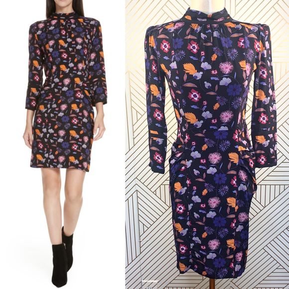 ba&sh Dresses & Skirts - ba&sh Maha High Neck Botanical Mini Dress in Black